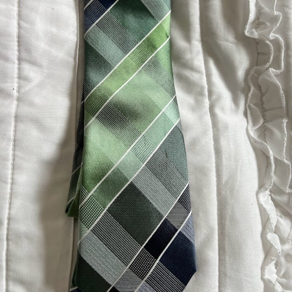 Kenneth Cole New York Blue/Green/Gray/Black Geometric Tie